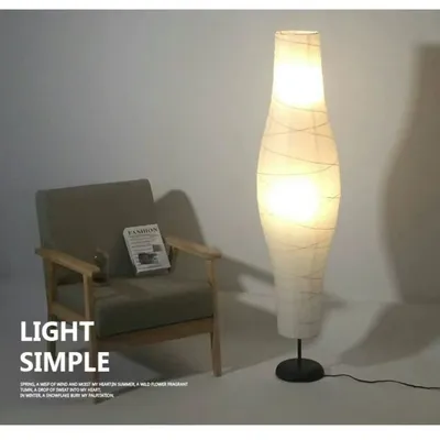 Paper Style Floor Lamp Shade 117cm Tall Standing Lamps Cover Lampshade for Living Room Home Bedroom Contemporary Floor Lamp