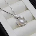 2023 trend ige weiße Süßwasser natürliche Perlenkette für Frauen 925 Sterling Silber Mond Anhänger