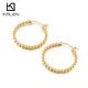 KALEN Wunderschöne Gold Farbe Ball Form 3mm 27/40mm Durchmesser Hoop Ohrringe Für Frauen Mädchen