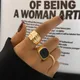 Fashion Black Drop Glaze Oval Shaped Rings Set For Women Men Trendy Gold Color Wide Ring 2024 NEW