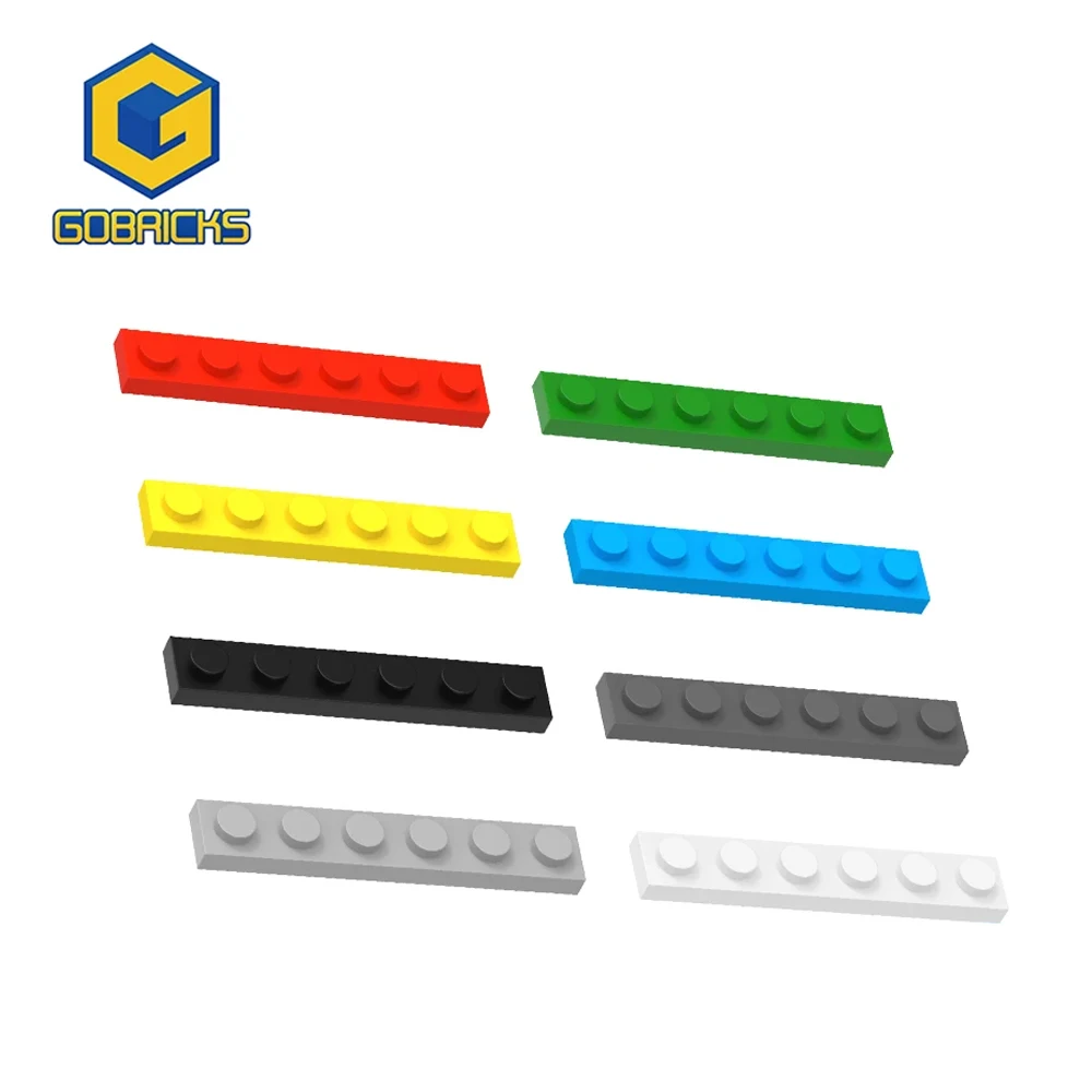 Gobricks 10PCS MOC Bausteine Teile Platte 1x6 Kompatibel Mit 3666 DIY Block Bricks Pädagogisches Kinder Spielzeug jungen Mädchen Geschenk Image