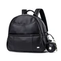 New Fashion PU Black Diaper Backpack for Baby Large Capacity Waterproof Pockets Diaper Bag for