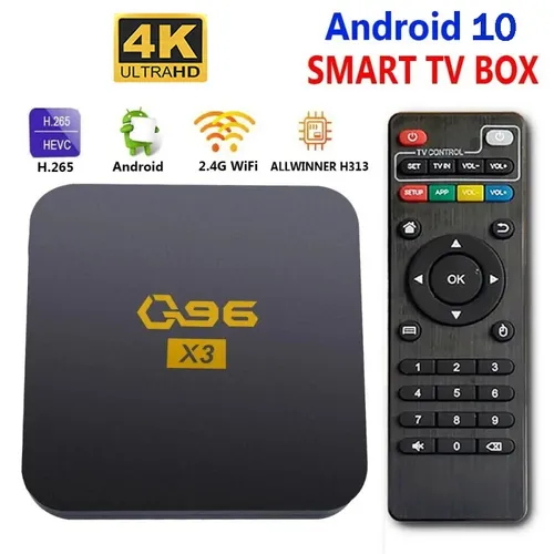 Q96 x3 Heimkino Smart-TV-Box Set-Top-Box Android 10 All winner h313 hdr 4k uhd 2 4g WLAN 8GB 128GB