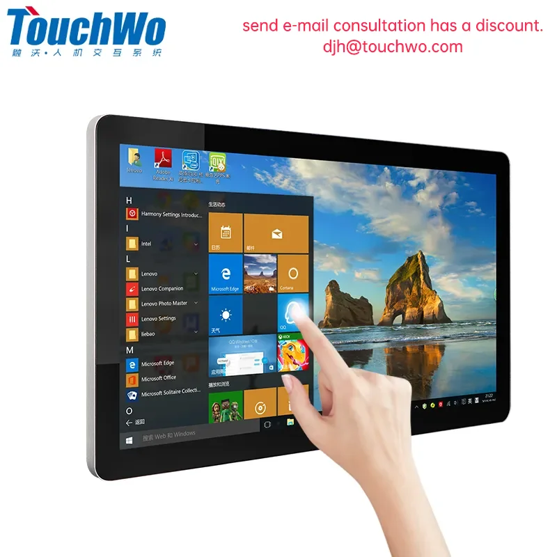 TouchWo 21,5 23,8 27 Zoll Touchscreen-Monitor PC Touchscreen-Monitor Industrieller Android Windows 10 All-in-One-PC für gewerbliche Zwecke Image