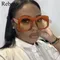Retro große quadratische Farbverlauf orange Sonnenbrille für Frauen neue Mode Luxus Designer einzigartige übergroße Damen Sonnenbrille Sonnenbrillen