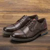 Formelle Herrenschuhe, britische Retro-Brogue-Schuhe, Herren, lässig, Business, Leder, Oxfords,