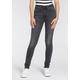 Skinny-fit-Jeans LEVI'S "721 High rise skinny" Gr. 32, Länge 28, schwarz (black wash) Damen Jeans Röhrenjeans mit hohem Bund