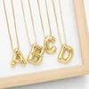FLOLA Polnisch Gold Farbe Initial Halskette Für Frauen Ballon 26 Buchstaben Benutzerdefinierte Name