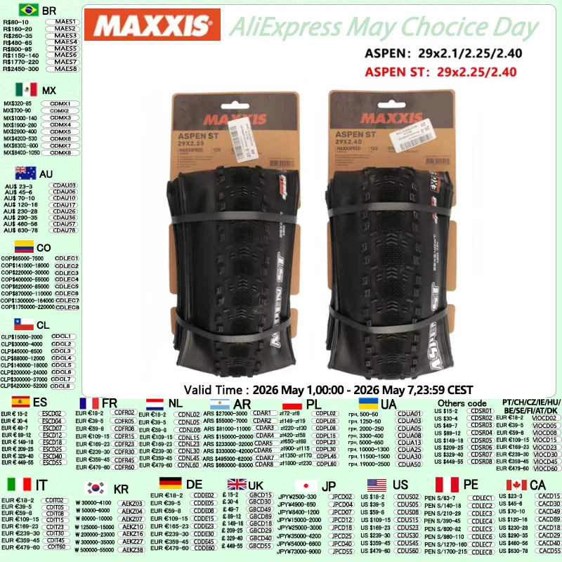 MAXXIS ASPEN ST Original XC Off-Road-Fahrradreifen Mountainbike-Vakuumreifen Anti-Punktion Tubeless-Fahrradreifen 29x2,1/2,25/2,4 Image