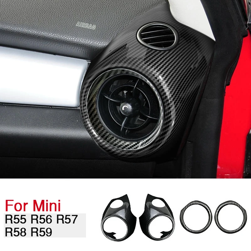 Auto klimaanlage Luft auslass ring Innen modifikation Carbon Aufkleber für BMW Mini Cooper R55 R56 R57 R58 R59 Autozubehör Image
