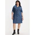 Jeanskleid LEVI'S PLUS "Western Dress" Gr. 4XL (54), N-Gr, blau (blue) Damen Kleider Freizeitkleider