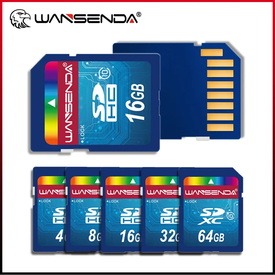 Original Wansenda SD-Karte in voller Größe, 4 GB, 8 GB, 16 GB, 32 GB, 64 GB Flash-Speicherkarte, SDHC SDXC-Karte für digitale Geräte, Dateispeicherung Image