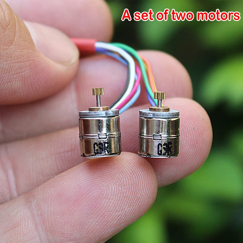 Ein Set Micro Mini 8 mm Schrittmotor Kleiner elektrischer 2-Phasen-4-Draht-Schrittmotor Präzision mit Kupfergetriebe-Verbindungsdraht Image