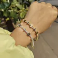 DODOAI Neue Personalisierte Buchstaben Tennis Kette Armband Bunte Zirkon Name Armband Kristall