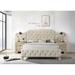 Modern Ranallo Eastern Queen Bed/King Bed Platform Bed , Beige Linen