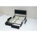 Queen Upholstered PU Leather Platform Bed with LED Headboard and 4 Drawers