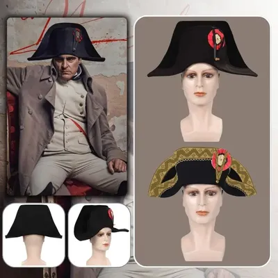 Mittelalterliche Napoleon Cosplay Hut Fantasia Kostüm Verkleidung Erwachsene Männer Frauen Admiral Image