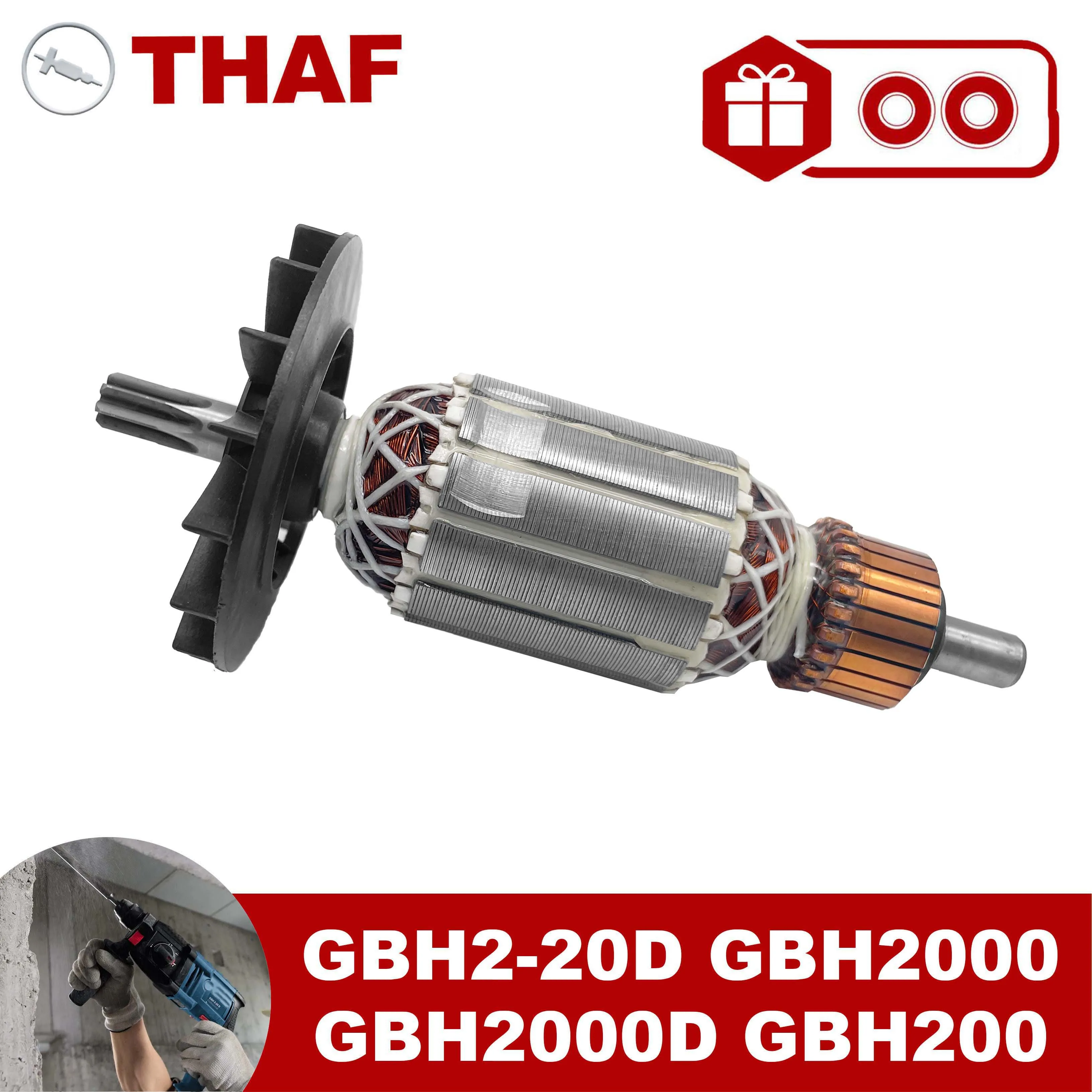 AC 220V 240V GBH2-20D GBH200 GBH2-20 Anker Rotor For BOSCH GBH 200 Bohrhammer Ersatzteile Schlagbohrmaschine GBH 2-20 D Image