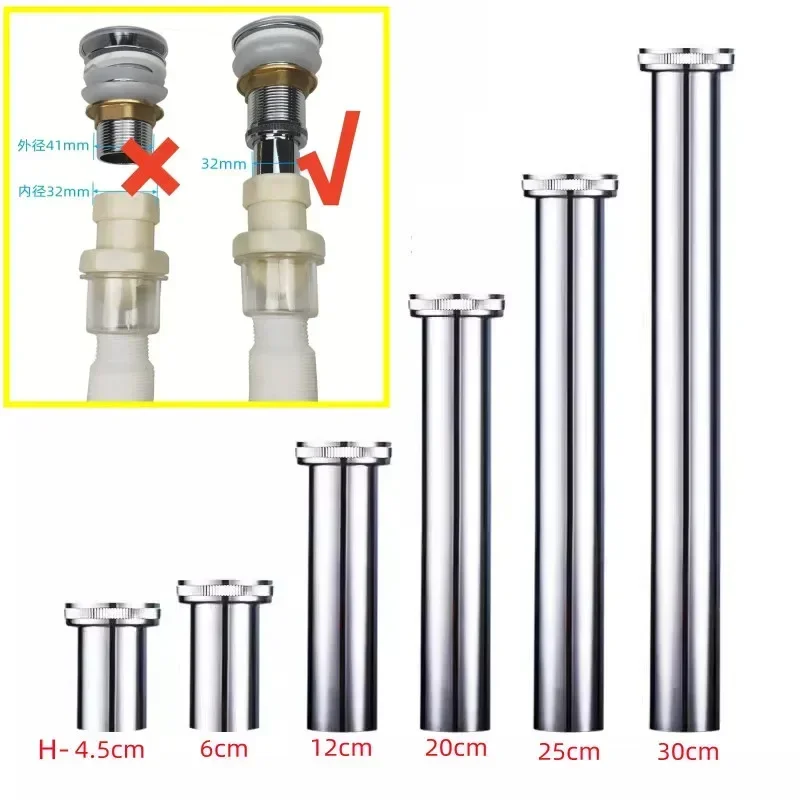 Edelstahl Waschbecken Flaschenfalle Abfluss Set Schlauch Waschbecken Filter Stopper Verlängerung Siphon Rohre Waschbecken Connect Badezimmer Armaturen