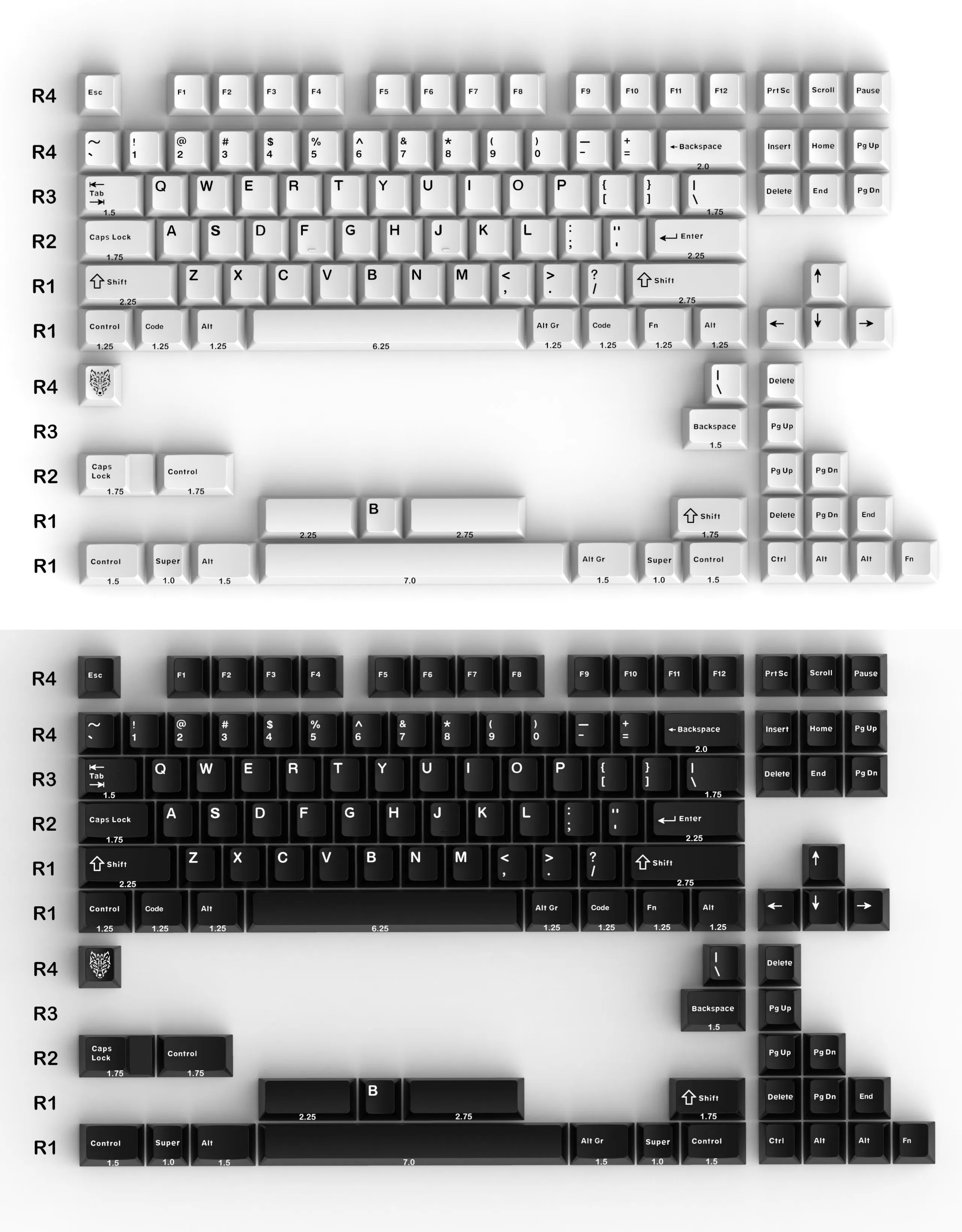 1 set aifei gmk wob bogen keycaps pbt doppel schuss lichtdichte schlüssel kappen kirsch profil keycap 2,25 u 2,75 u 7u spacebar double b Image