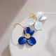 Einfache Mode Metall Creolen Blumen ohrringe für Frauen geometrisch übertreiben elegante Ohrringe