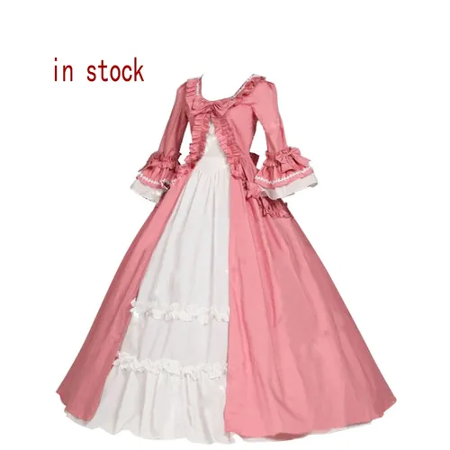(Auf lager) frauen Viktorianischen Kleid Rosa Gothic Lolita Kleid Kostüm 1800s Viktorianischen