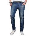 Slim-fit-Jeans ALESSANDRO SALVARINI "ASLuca" Gr. W36 L30, Länge 30, blau (as045) Herren Jeans Slim Fit