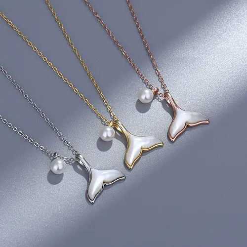 schmuck kette necklace necklace necklace schmuck damen Mode einfache Delphin Fischschwanz Halskette