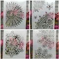 4 Teile/los A4 Kreis Floral Blume DIY Schichtung Schablonen Malerei Sammelalbum Färbung Präge Album