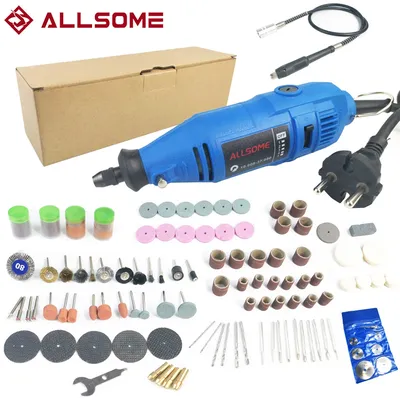 ALLSOM 180W Elektrische Dremel Gravur Mini Bohrer polieren maschine Variable Speed Dreh Werkzeug mit 148 stücke zubehör HT2831