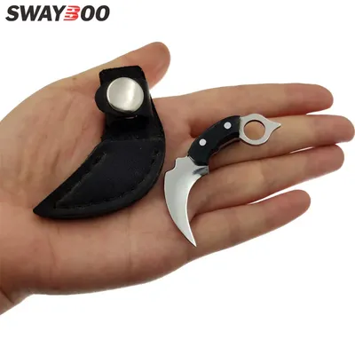 Swayboo Edelstahl Holzgriff Keychain Messer Tiny Mini Tragbare EDC Feste Klinge Opener Messer