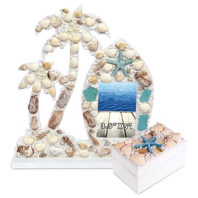 CoTa Global Oceanic Photo Frame and Jewelry Box, 2 Pcs Set - 11.3″Lx2″Wx12.8″H