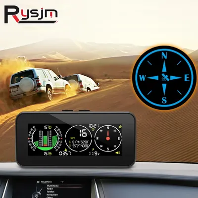 HD M60 M50 HUD Digitaler Geschwindigkeits-Neigungsmesser, Neigungsmesser, GPS-Tachometer mit Kompass, 4 x 4 Off-Road-Bid-Computer für alle Autos