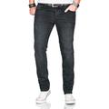 Slim-fit-Jeans ALESSANDRO SALVARINI "ASCatania" Gr. W30 L34, Länge 34, schwarz (as, 165, used) Herren Jeans Slim Fit