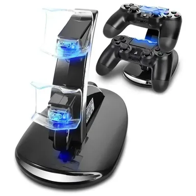 Controller Ladegerät Dock LED Dual USB Lade Dual USB Lade Dock Halter Stehen Ladestation für PS4 Image