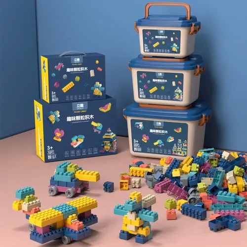 Bausteine Puzzle Set DIY lustige Bausteine Spielzeug bunte kreative Bulk Ziegel frühen Lernspiel