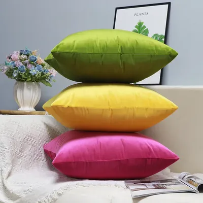 Solide rot gelb blau Kissenbezug Kissen Sofa dekorative grüne Samtkissen für Wohnzimmer Auto Image
