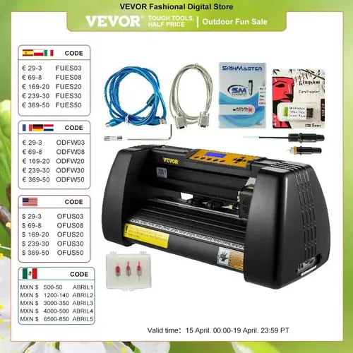 VEVOR 350 mm Vinyl Schneideplotter Vinyl Cutter Plotter Slogan Cutting Plotter Desktop Machine 14