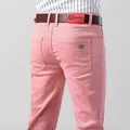 Herren lässig Stretch Skinny Jeans neue elastische gelb rosa rot schlanke männliche Kleidung