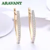 Aravant 2024 Neue Ankunft 925 Silber Zirkonia 18 Karat Gold Große Creolen Für Frauen Mode Schmuck