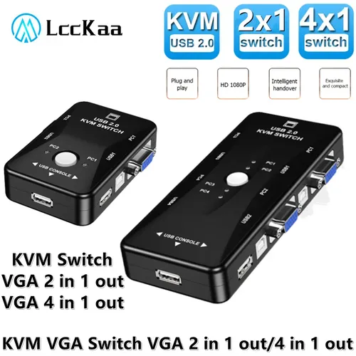 USB KVM Switch Switcher 4 Port VGA SVGA Switch Splitter 1920*1440 VGA Video Switch Für USB gerät