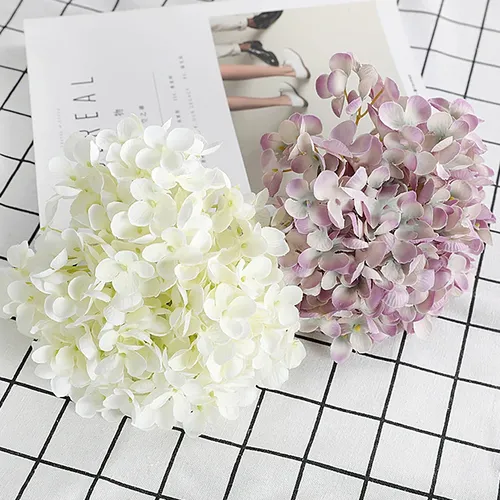 7 4 zoll Hohe Qualität Künstliche Weiß Hortensien Blume Ball Seide Hortensien Zubehör für Home