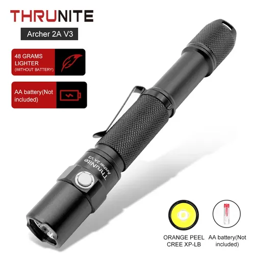 ThruNite Archer 2A V3 LED Taschenlampe Taschenlampe mit 500 Lumen AA EDC Taschenlampe XP-LV6 LED