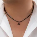 Einfache schwarze Ketten mit 26 Buchstaben Anhänger Halskette für Männer/Frauen trend ige süße