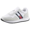 Sneaker TOMMY JEANS "TJM MODERN RUNNER", Herren, Gr. 44, weiß, Leder, Lederimitat, Textil, sportlich, Schuhe, Freizeitschuh, Halbschuh, Schnürschuh mit seitlicher Logoflagge