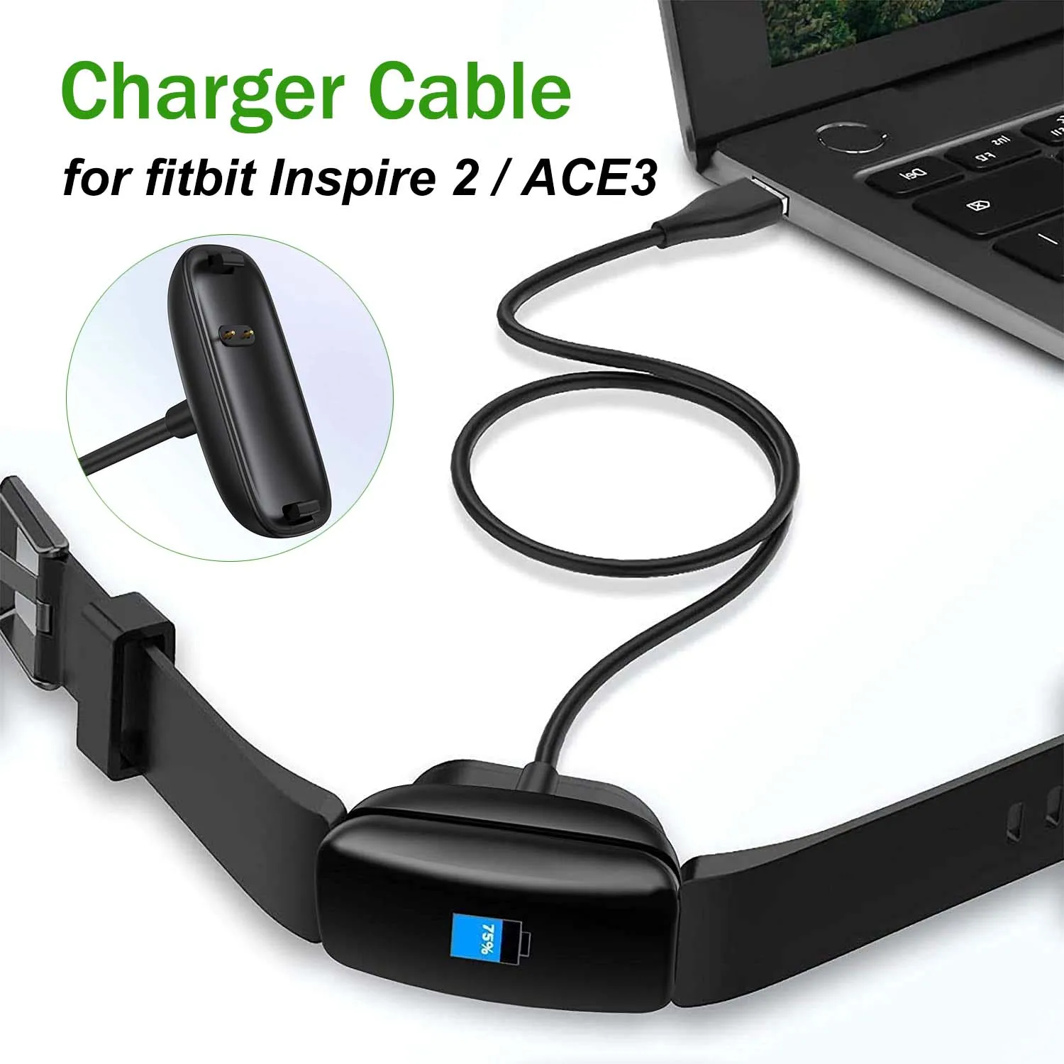 Für Fitbit Inspire 2/Ace3 Ladekabel, Smartwatch Ladestation Ladestation Halterung Ladeclip Premium Halterung Kabel Image