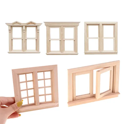Antike Puppenhaus Miniatur fenster Schiebefenster können Möbel Modell Dekor Spielzeug Puppenhaus