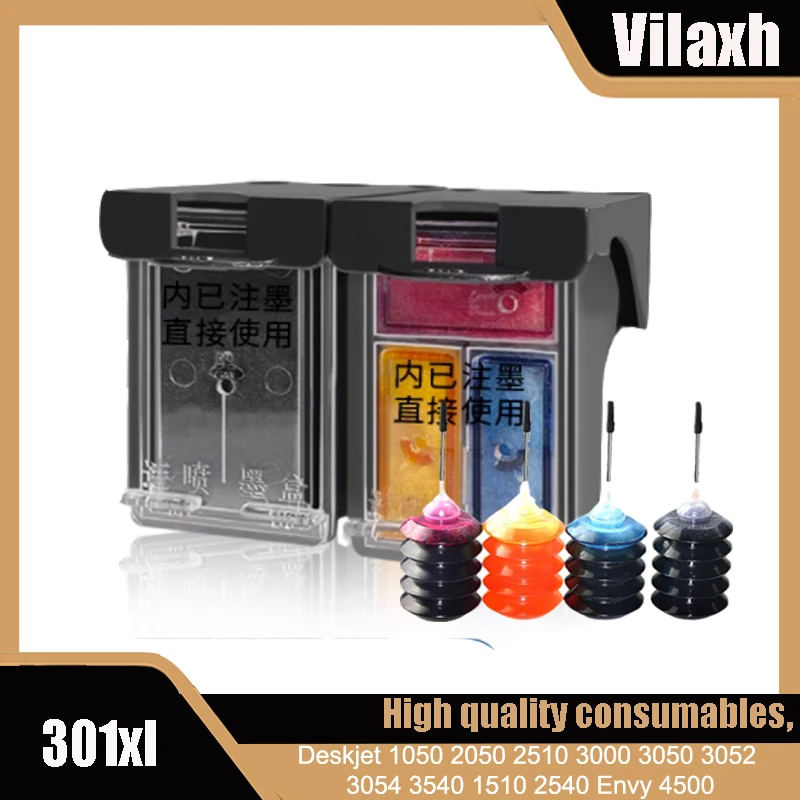 Für HP 301xl 301 xl Nachfüllbare Tinte Patrone für HP301 Deskjet 1050 2050 2510 3000 3050 3052 3054 3540 1510 2540 Envy 4500 Image