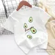 Lustige Avocado Cartoon Schwarz Druck Kinder T-shirt Junge Mädchen Sommer Gute Quanlity Tops T Wenig