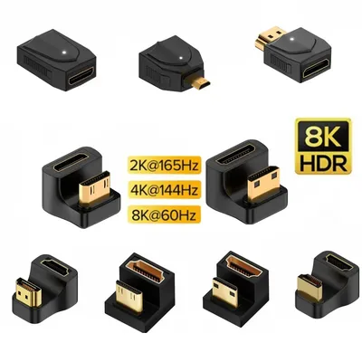 360 Grad U-förmiger Mini-HDMI-Geschlechter adapter 2,1 Micro-HDMI-Stecker auf HDMI-Buchse Image
